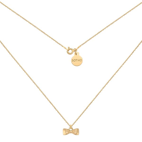 Złoty naszyjnik z małą kokardką