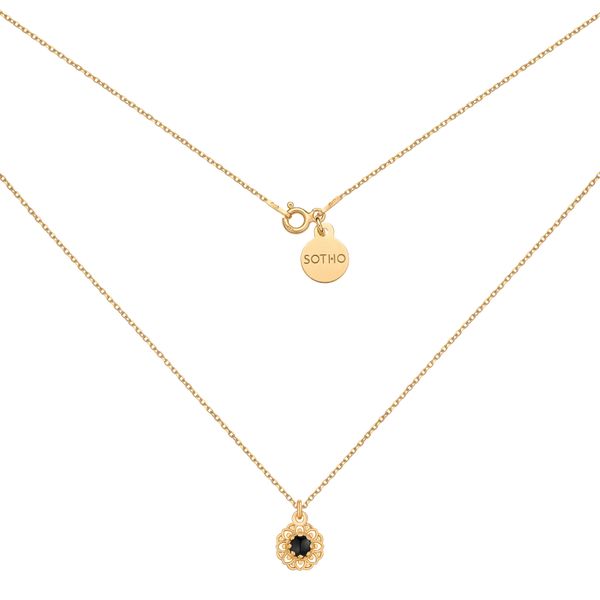 Złoty naszyjnik z onyksem