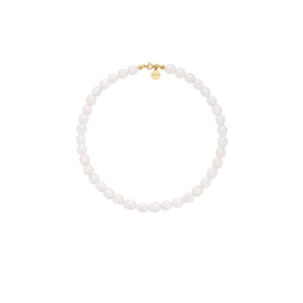 Złoty naszyjnik z pereł naturalnych