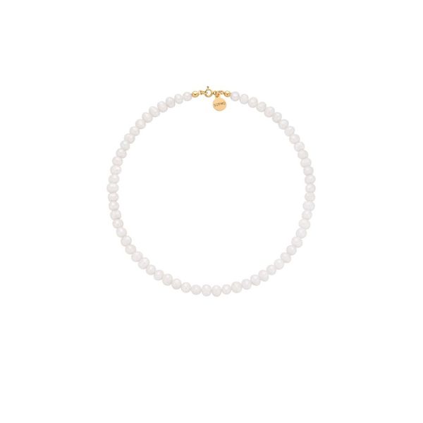 Złoty naszyjnik z dużych pereł naturalnych