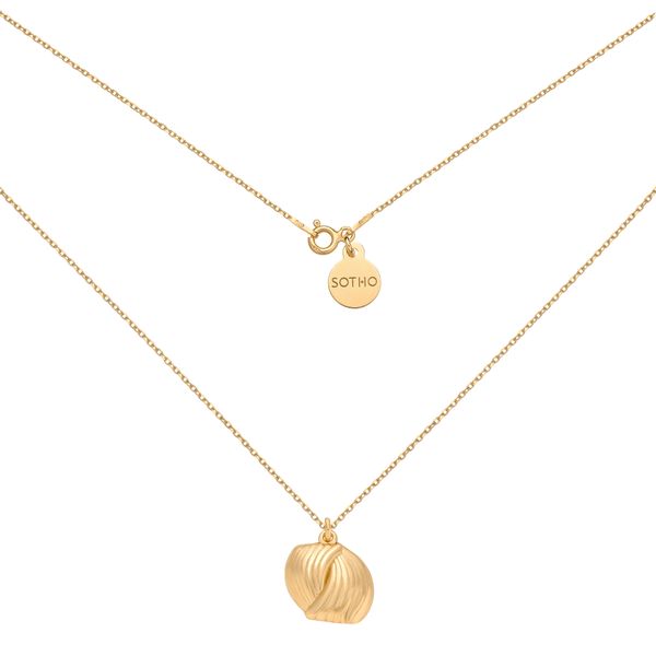 Złoty naszyjnik z plecioną retro zawieszką Złoty naszyjnik z plecioną retro zawieszką