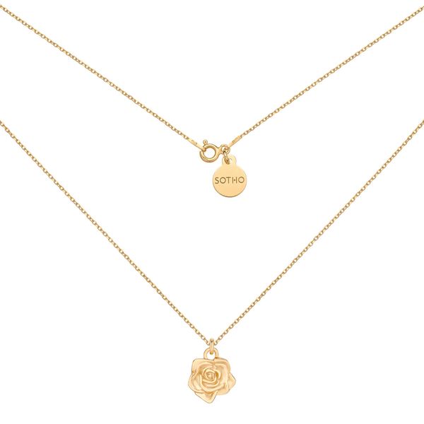 Złoty naszyjnik z różą