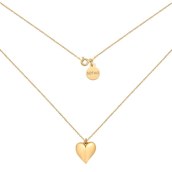 Złoty naszyjnik z dużym serduszkiem Złoty naszyjnik z dużym serduszkiem
